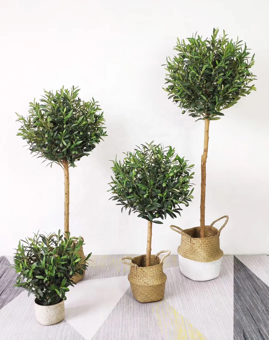 

Indoor decoration faux plant in pot bonsai tree artificial plastic olive tree plant, Green color