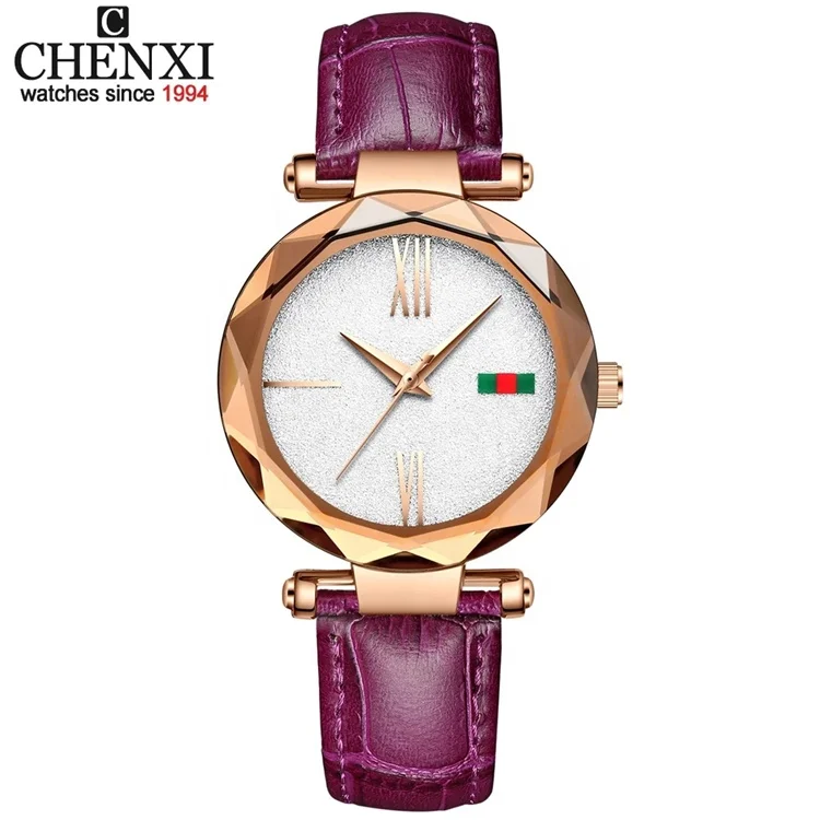 

CHENXI New Womens Watches Top Brand Luxury Leather Waterproof Clock Casual Ladies Quartz Rose Gold Wristwatch