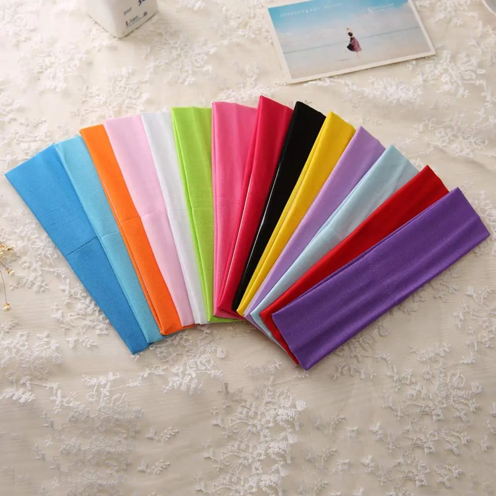 

High Quality 100% polyester Colorful Yoga Sport Custom Logo Anti Sweat Headband for Men and Women