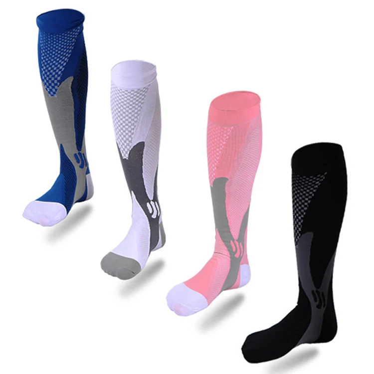 

2021 New Arrivals Manufacturer Unisex Fashion Nylon Spandex Football Running Knee High Compression Socks, Blue+green+pink+white+black+orange