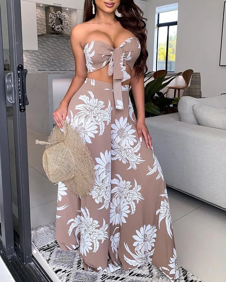 

drop shipping 1pcs factory wholesale plus size women clothing loose comfy spandex chiffon wide leg pants set two piece