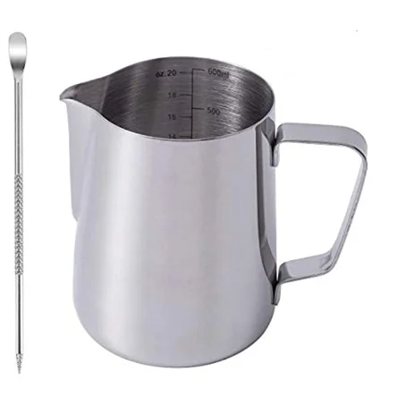 

Espresso Steaming Pitcher Milk Frothing Measurement Cup 20oz Milk Frothing Pitcher