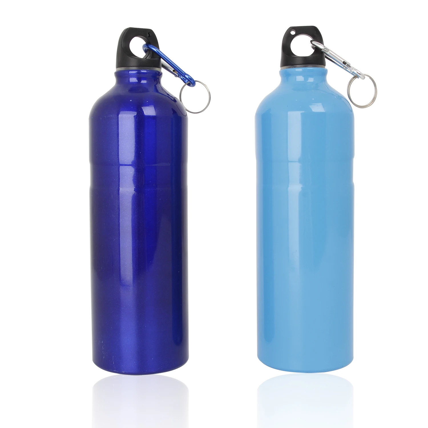

narrow mouse single wall black aluminium bottle sport with buckle, As picture