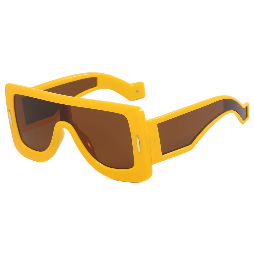 

Superhot Eyewear 22106 Fashion 2023 Y2K Oversized Flat Top One Piece Square Shades Sunglasses