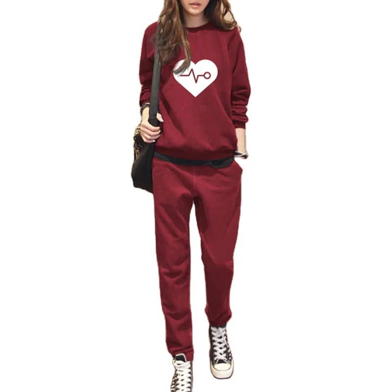 

Wholesale Plus Printed Letter Plush fashion Two Piece Sets Pockets Tops Pants Women Autumn Winter Outfit SweatSuits, Custom color