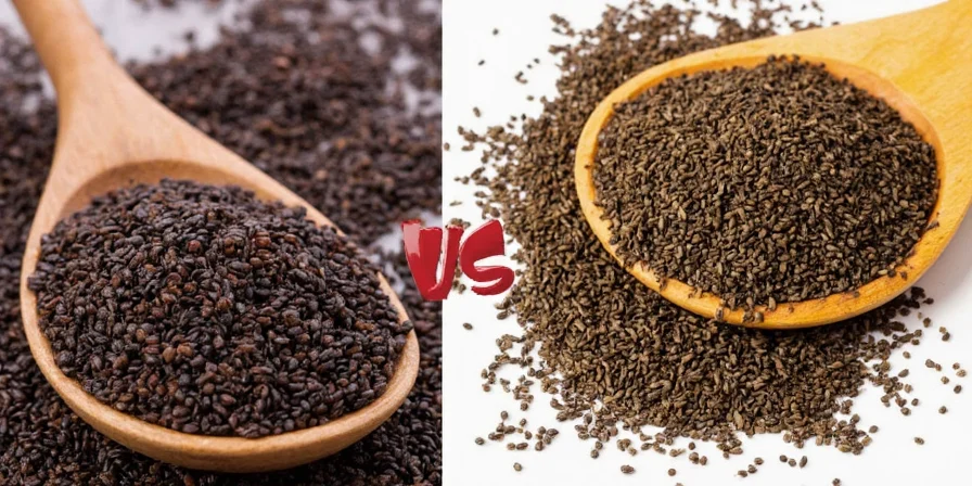 Colorful Spice Rack Featuring Black Cumin Seeds