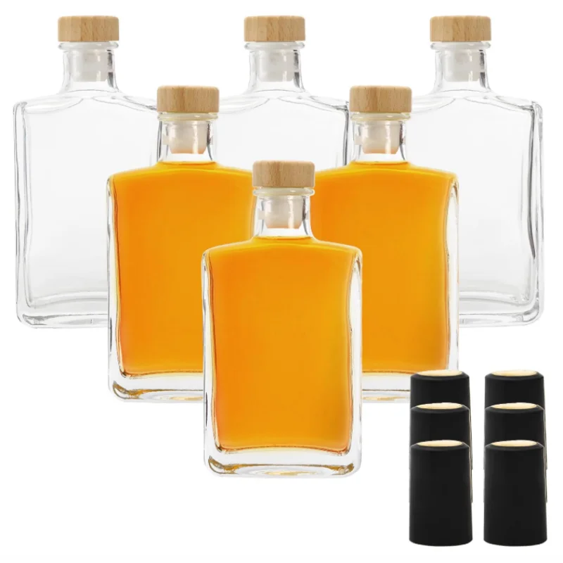 Clear Spirits Bottles with Wood Cork product photograph