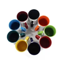

11oz coated inside sublimation inner and handle color ceramic mug cup for sale