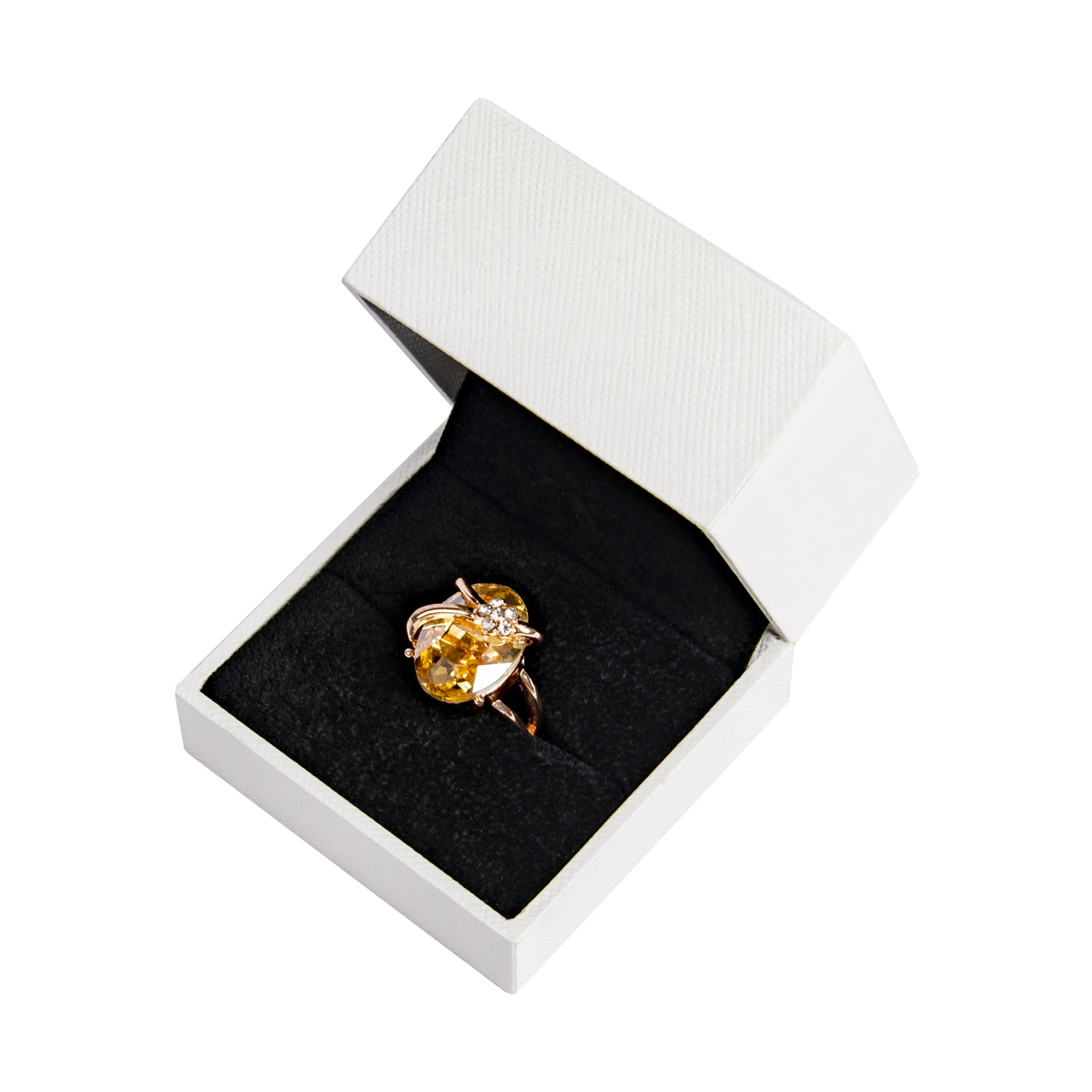 

Wholesale custom black white luxury engagement wedding ring box packaging for ring