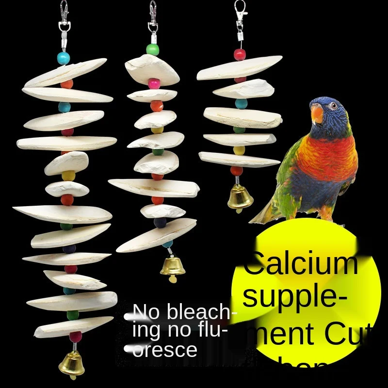 

Cuttlebone Xuanfeng tiger skin peony parrot calcium supplement molar supplies food squirrel turtle hanging string bite toy