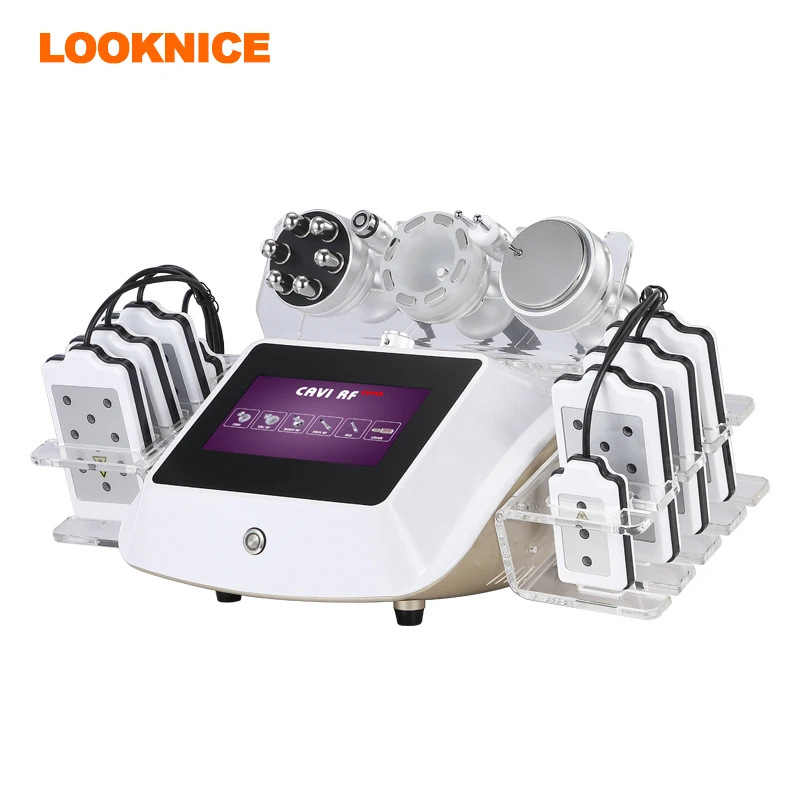 

2021 Hot sales 6 IN 1 Ultrasonic Rf Vacuum Cavitation Machine For Body Slimming and Fat Burning, Color: sliver+black