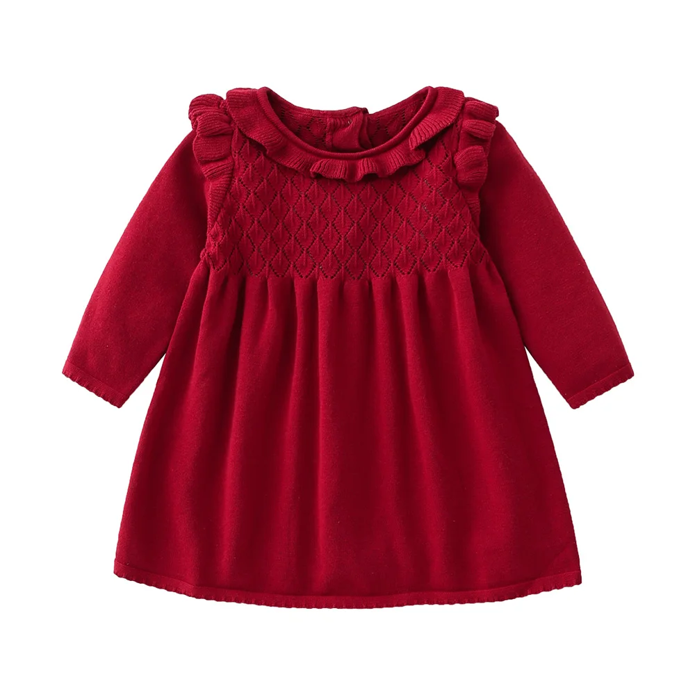 

Wholesale Style Cotton Elegant Casual Kids Clothing Girls Dress Newborn Sweater Baby Dresses, Customized color