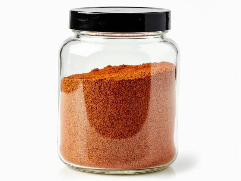 Homemade ramen seasoning in glass jar with spices