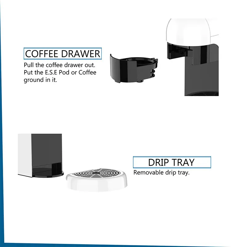 Single Serve Easy Operation Multi Function Portable Pod Espresso Coffee Maker
