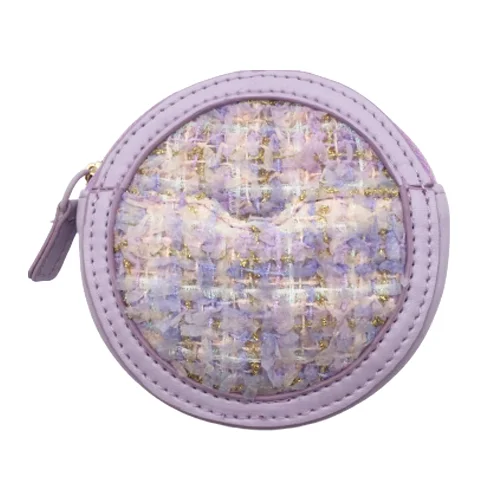 

Japan Style Mini PU Coin Purse Lovely Round Shape Wallet Girls Pouch Keychain Zipper Coin Purse Kids Bag, Purple