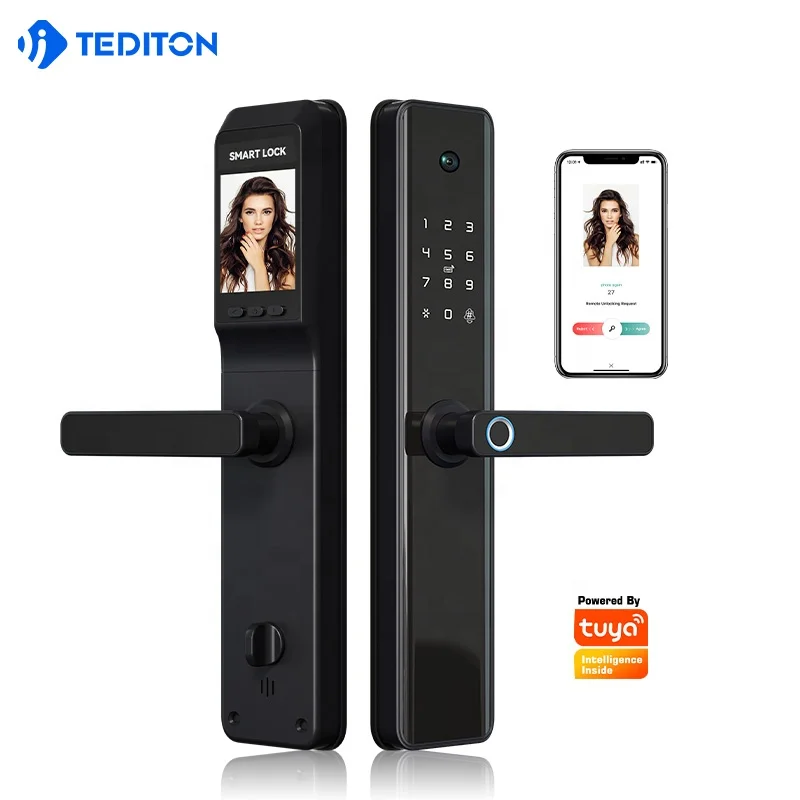 

Newest Smart Fingerprint finger print Door Lock with Camera Tuya Wifi