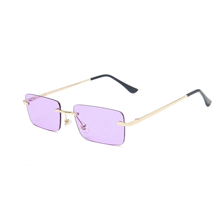 

16050 Custom Sunglasses Women Fashion Frameless Sun Glasses Rimless Rectangle Sunglasses UV400 Metal Randdlfo CN;ZHE TAC