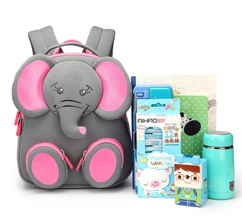 

2019 New Fashion Anti-lost Children School Bags Elephant Design Student School Backpack Kids Bag for Girls Boy 3D Own Factory, Customized
