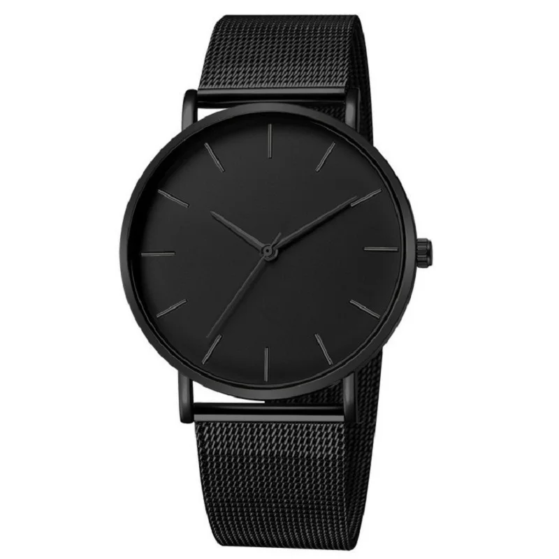 

Minimalist Fashion Ultra Thin Watches Simple Men Business Stainless Steel Mesh Belt Quartz Watch Relogio Masculino