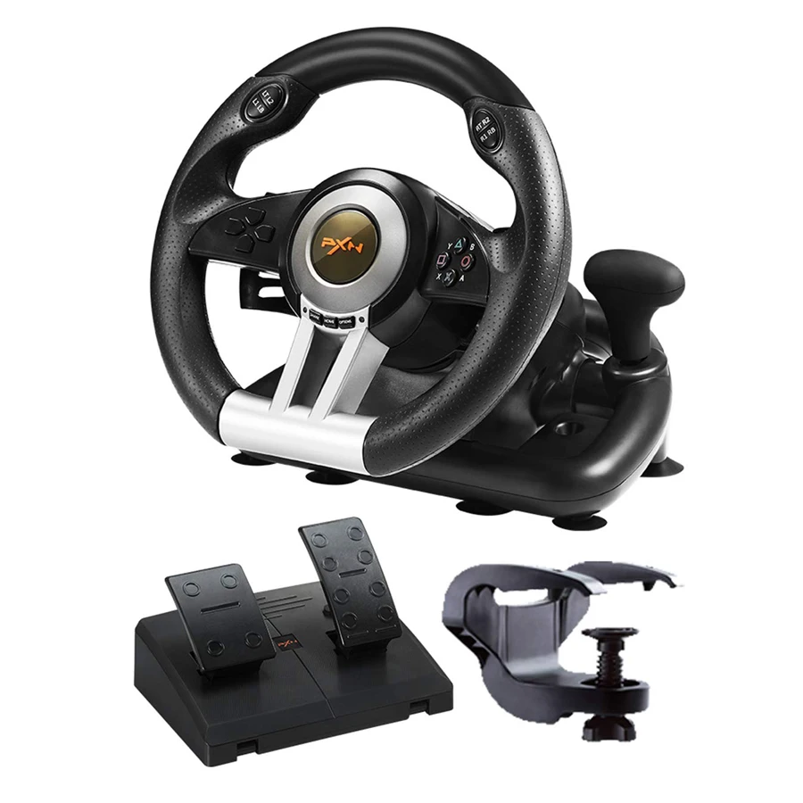 

Programmable PXN V3II Gaming Steering Wheel for PC/PS3/PS4/XBOX ONE/ SWITCH, Black