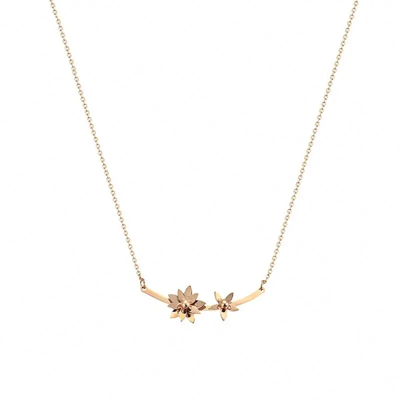 

Trendy Factory Supply High Quality Stainless Steel Jewelry Flower Pendant Necklace