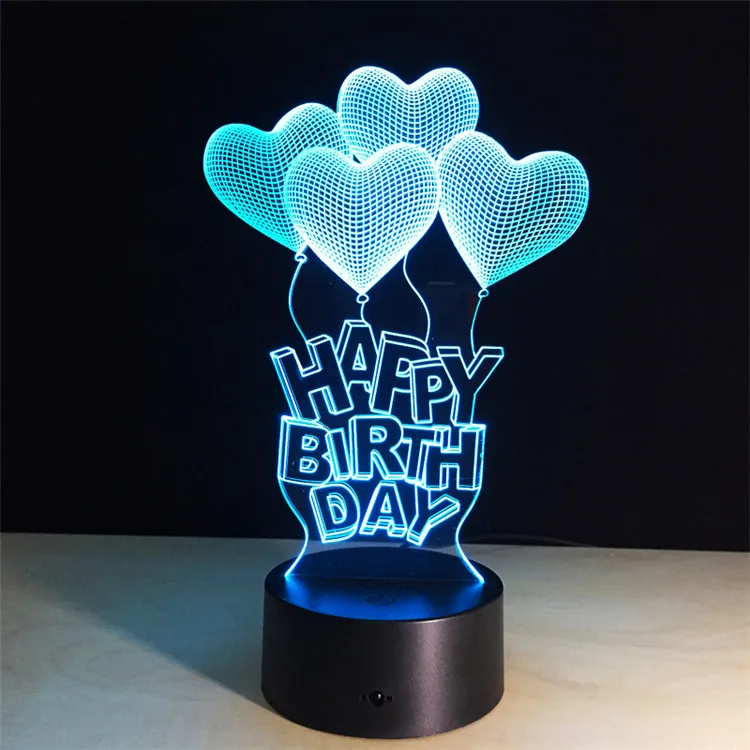 OEM Popular 3D night lamp Customize led night light 7 color Led lamp Bedroom Decora Christmas gifts toys Fantasy lamp