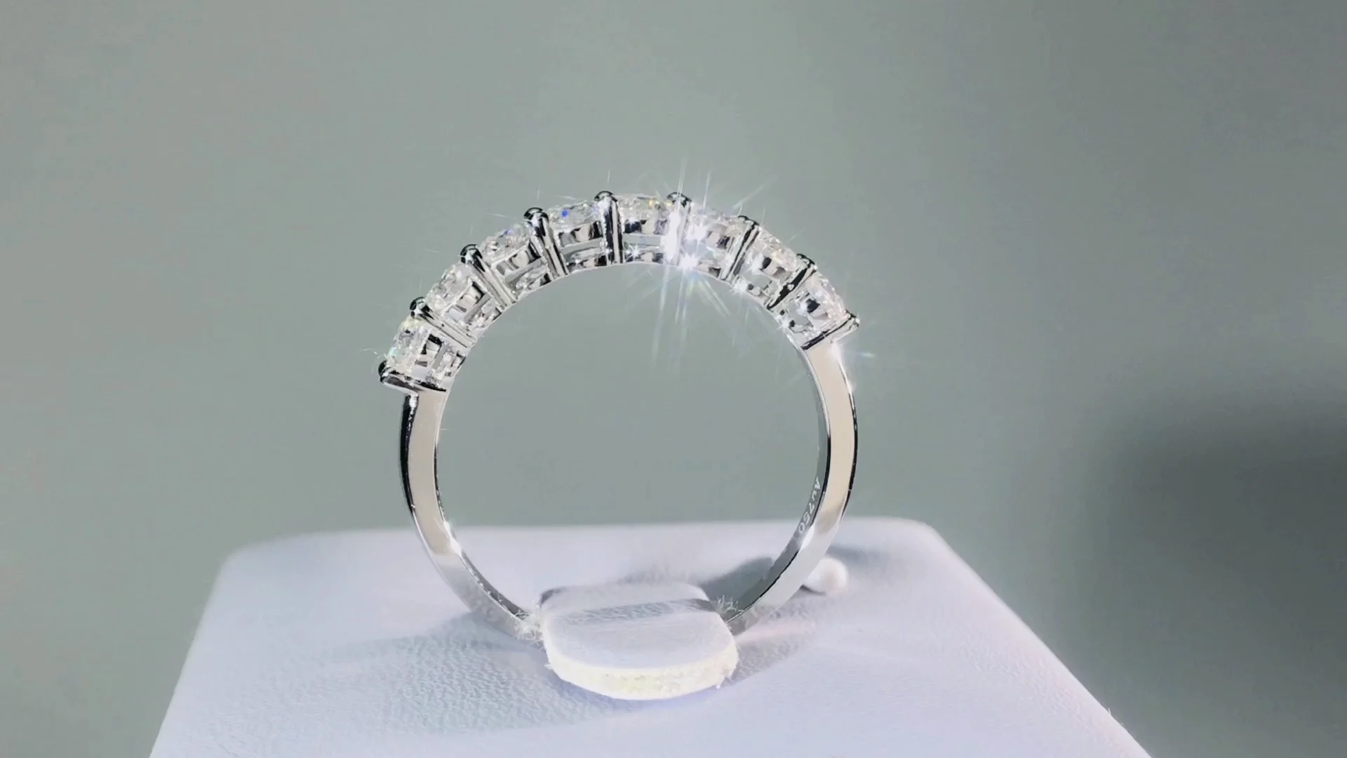 6毫米碳硅石钻石首饰戒指 - buy half eternity jewelry ring,18k