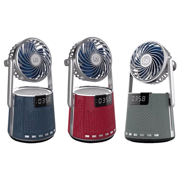 

Mini Wireless Dual Alarm Clock Speaker with Small Fan