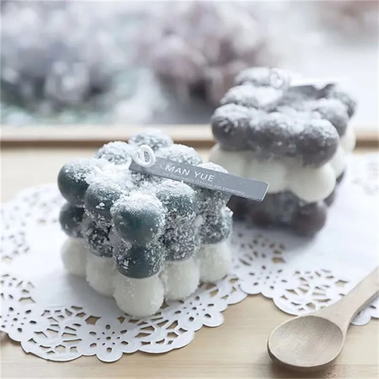 

Y2323 Rubik's Cube Candle Mold Magic Ice Cube Candle Mould 3D Bubbles Cloud Molds, Random