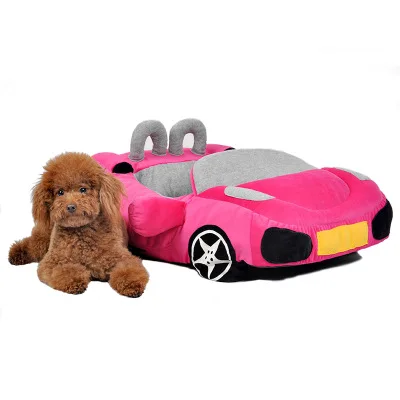 

JX-09wholesale luxury cute washable soft car shaped pet house dog bed sofa, Red,yellow,black