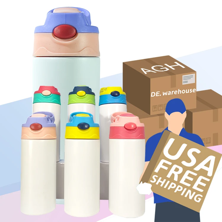 

Free shipping USA warehouse tumbler stainless steel 304 UV color changing glow in the dark straight kids water bottle