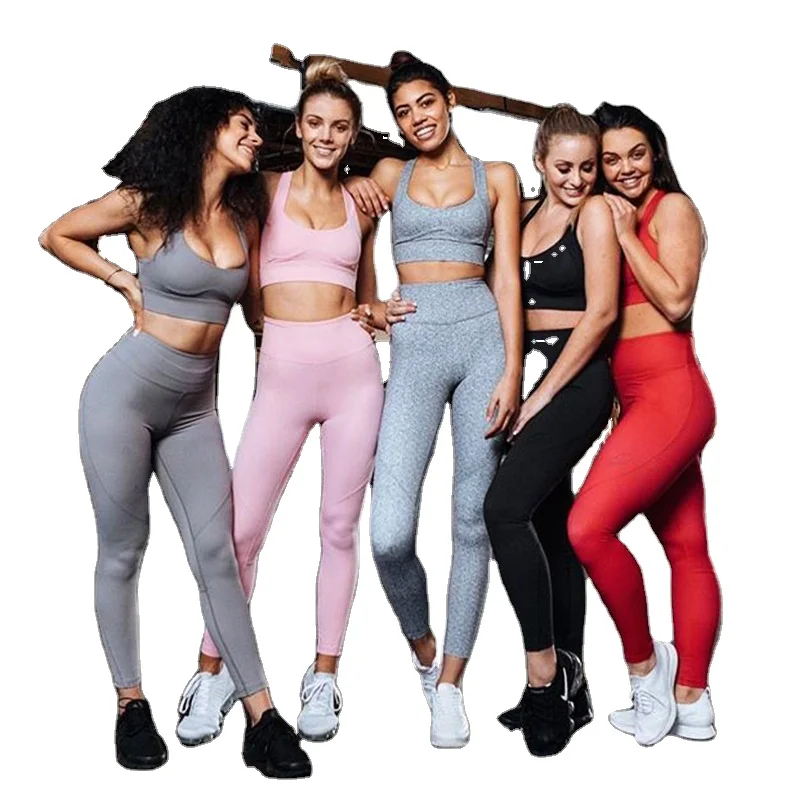 

Wholesales Amzon Ins Hot Yoga Suit Sports Bra Leggingfs Workout Fitness Sports Yoga Set, Customized colors