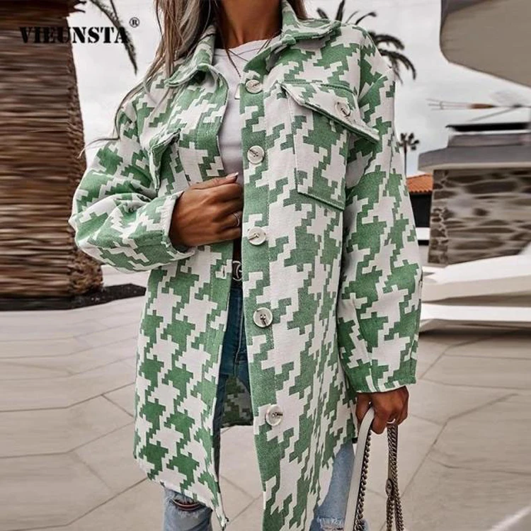 

High quality in Europe and the new winter ladies fashion loose big yards long sleeve female plover case cloth coat