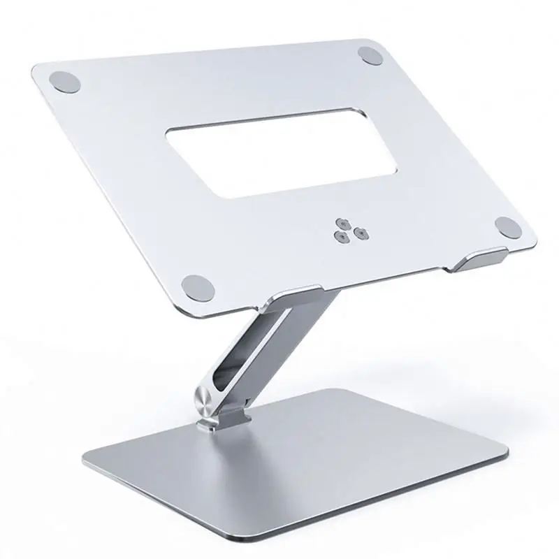 

Laptop stand 360 rotatable monitor notebook base holder REK4f laptop desk, Silver
