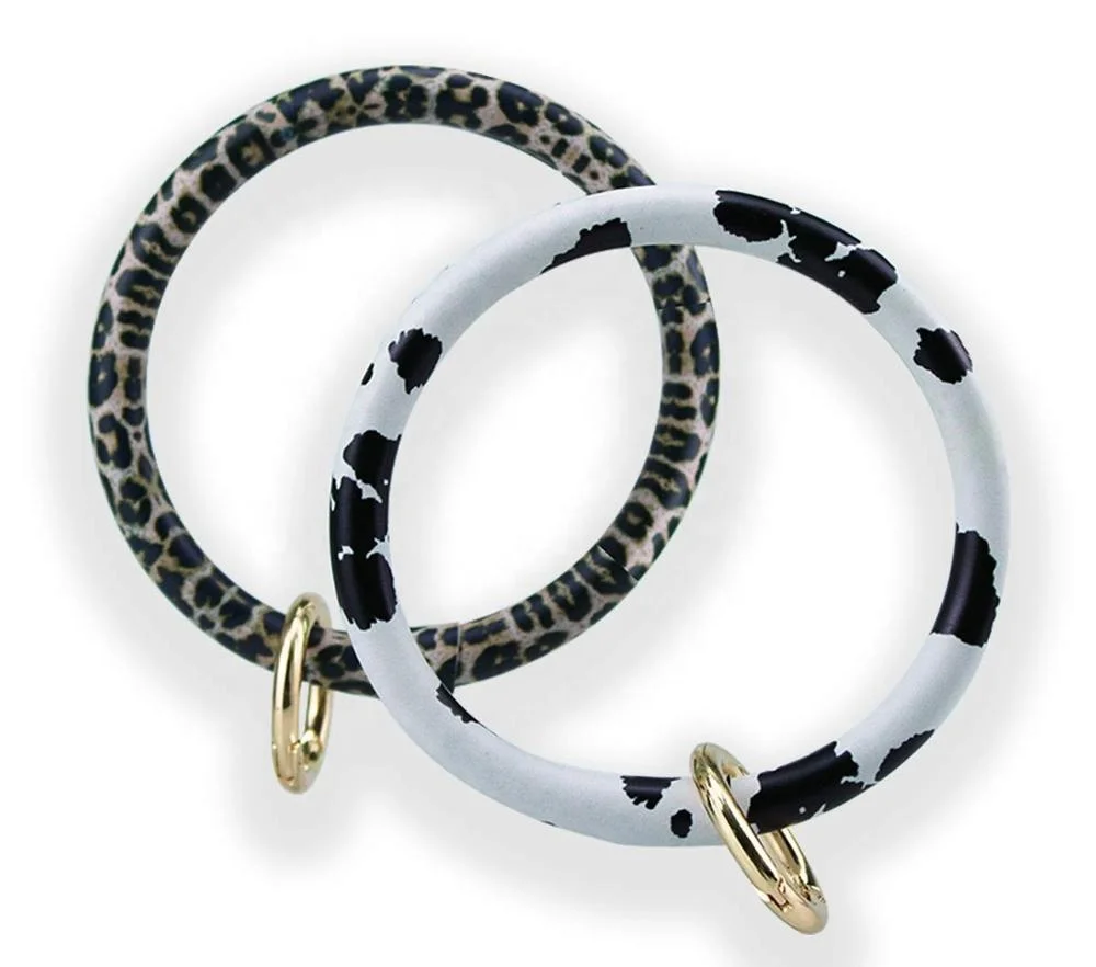 
Wholesale Rainbow Keychain Leather Bracelet Keychain for women 