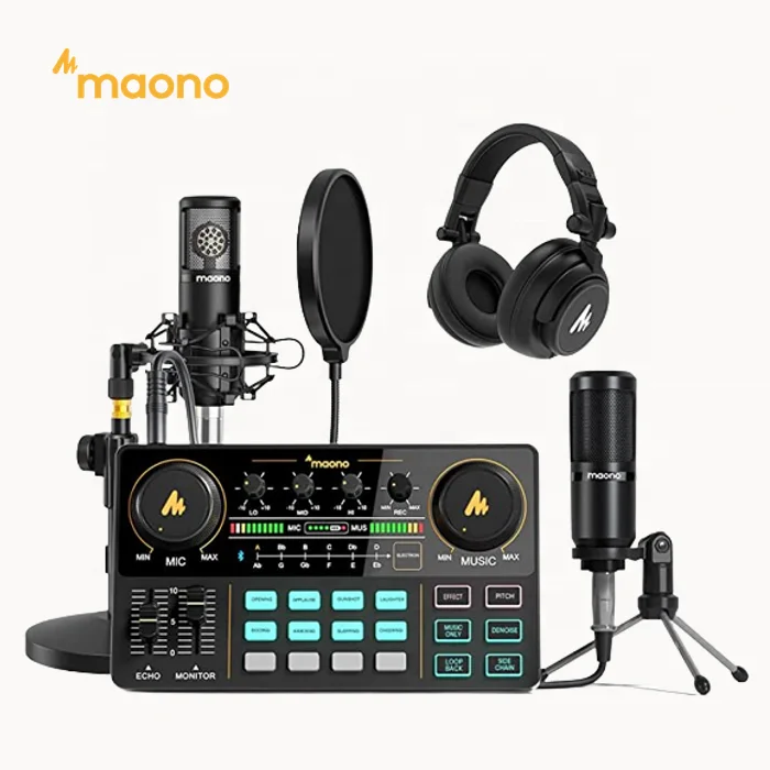 

MAONO Professional XLR Dynamic Microphone USB Microfone With Software EQ For Podcast Gaming Sound Card Headphone Speaker Bundles