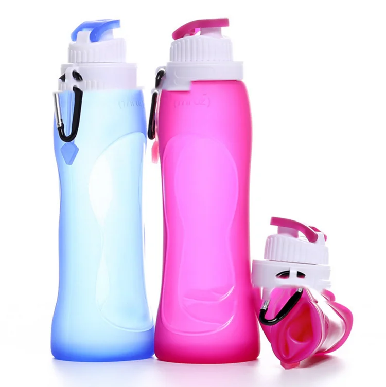 

Amazon nice price outdoor large fashion popular environmental protection silicone folding bottle