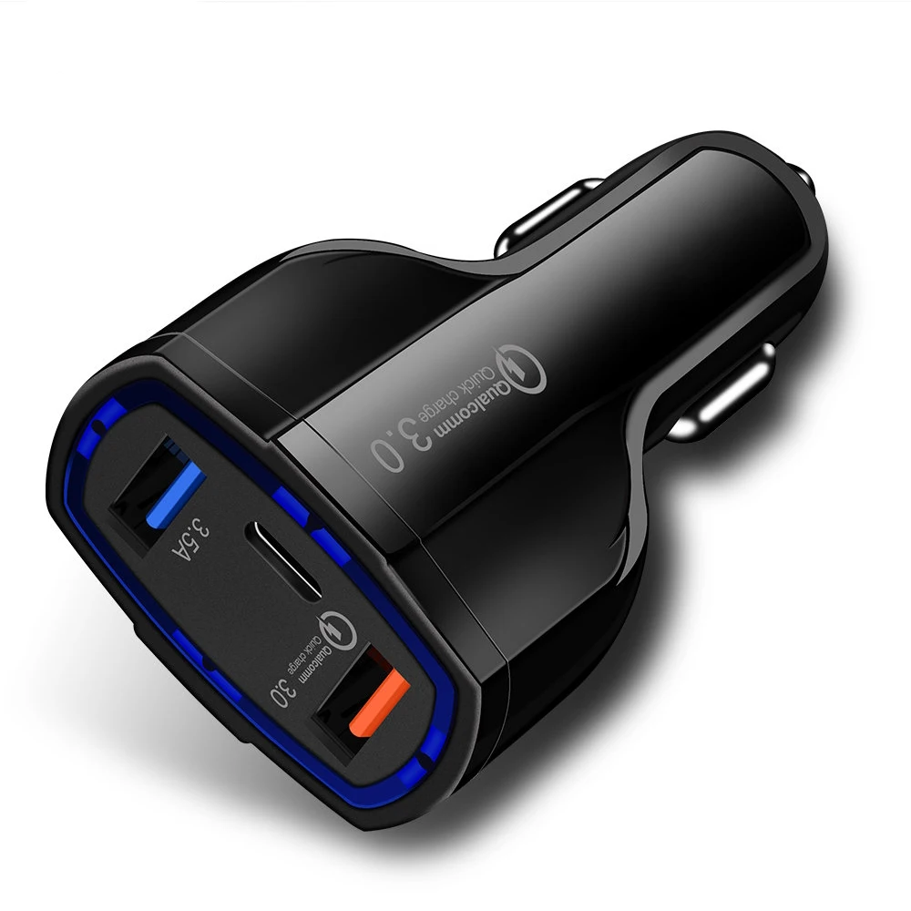 

SIPU fast charging qc3.0 usb car charger for cell phone, Black,white