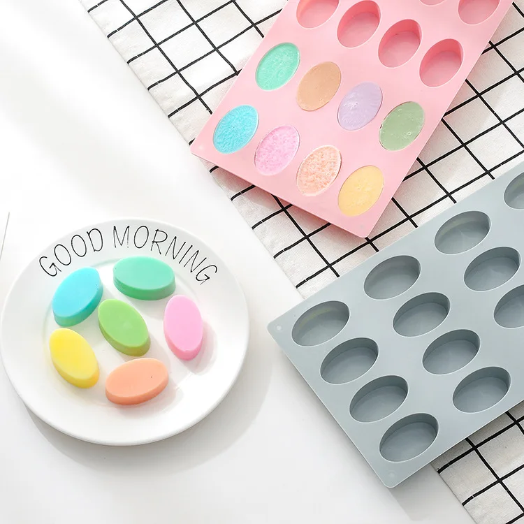 

Oval Silicone Cake Mold Handmade Soap DIY Chocolate Candy Ice Cube Tray Mold