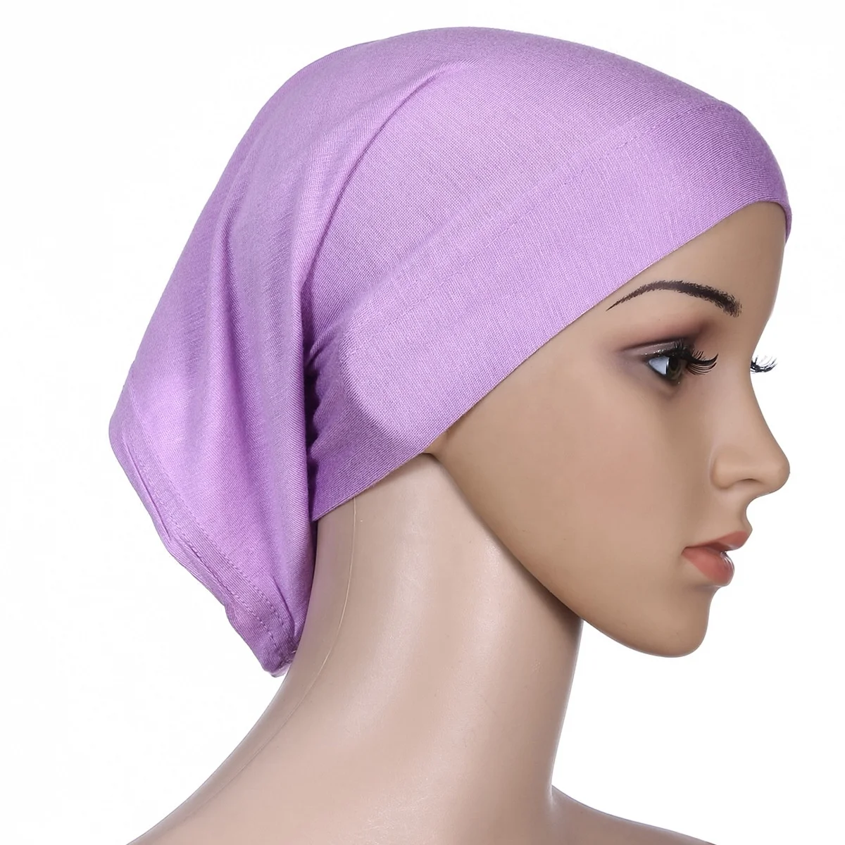 

Custom Women Muslim Inner Scarf Pakistani Dubai Ladies Mercerized Cotton Solid Color Bonnet Hijab