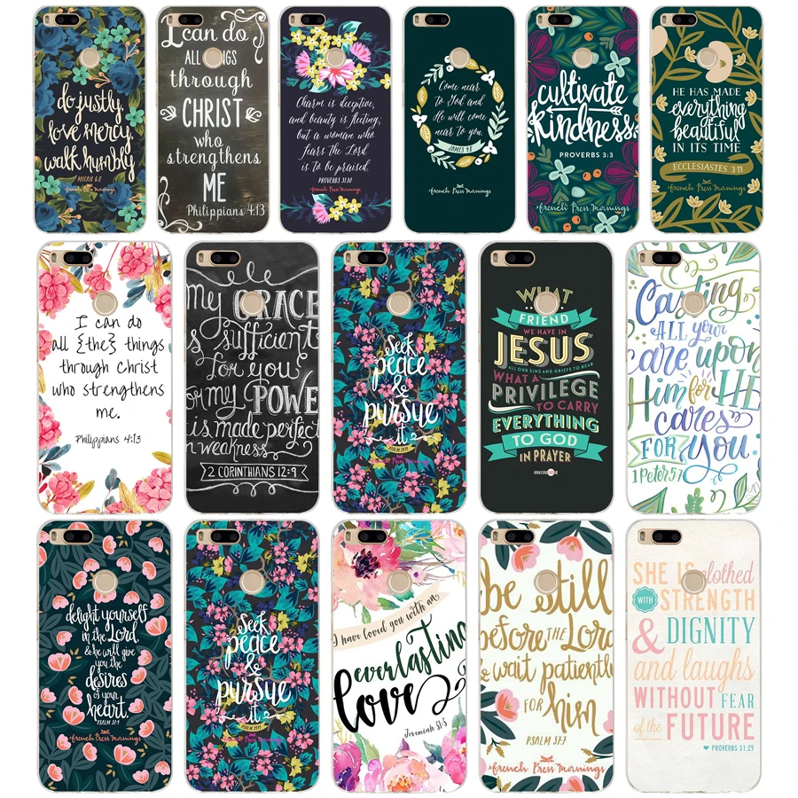 

138SD Bible Philippians Jesus Christ Christian Soft Silicone Tpu Cover phone Case for xiaomi redmi 4A 4X note 4 4x mi A1 A2 lite