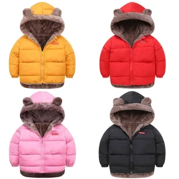 

Velvet Jackets For Girl Outwear Winter Thick Children Jackets For Boys Coat Kids Clothes Baby Girls Jacket Wear On Both Sides, As shown