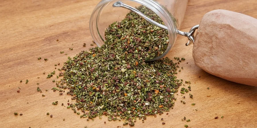 Homemade Italian herb mix in mason jars