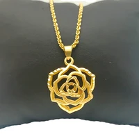 

Vietnam gold plated jewelry fashion hollow rose pendant female necklace accessories exquisite craft Network explosion