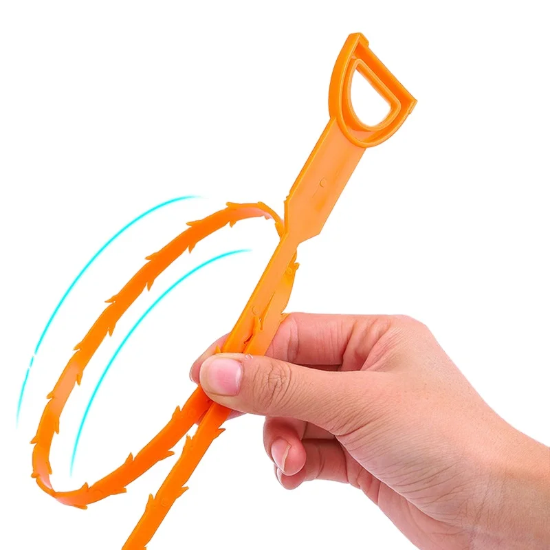 

19.6 Inch Drain Snake Hair Auger Catcher Sink Dredge Clog Remover Cleaning Tool for Kitchen Sewer, Oange