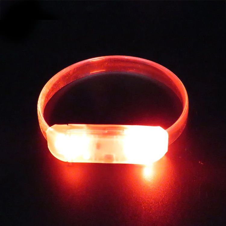 
Christmas Festival Party Custom Multi-colors Plastic Custom LED Flashing Slap Bracelet Wristband 