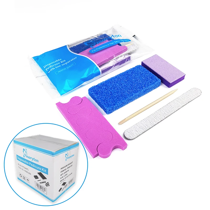 

Maryton Free Shipping 200Sets/Case Disposable 5Pcs Blue Pedicure Kit For Manicure