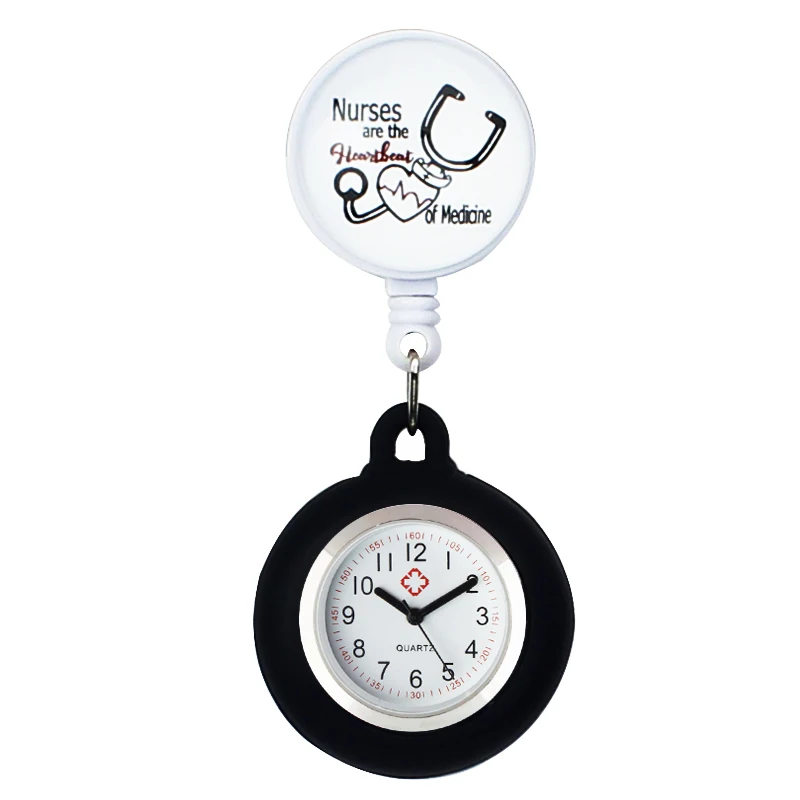 

Nurse Pocket Watch Cute High-grade Crystal Silicone Medical Watch Round Stationary FOB Clip-on Doctor Clock Hospital Customized