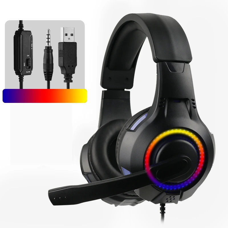 

Hot saled PS5 PS4 xboxx one xb Switch PC Mobile high quality stereo sound headphone light weight RGB gaming headphone