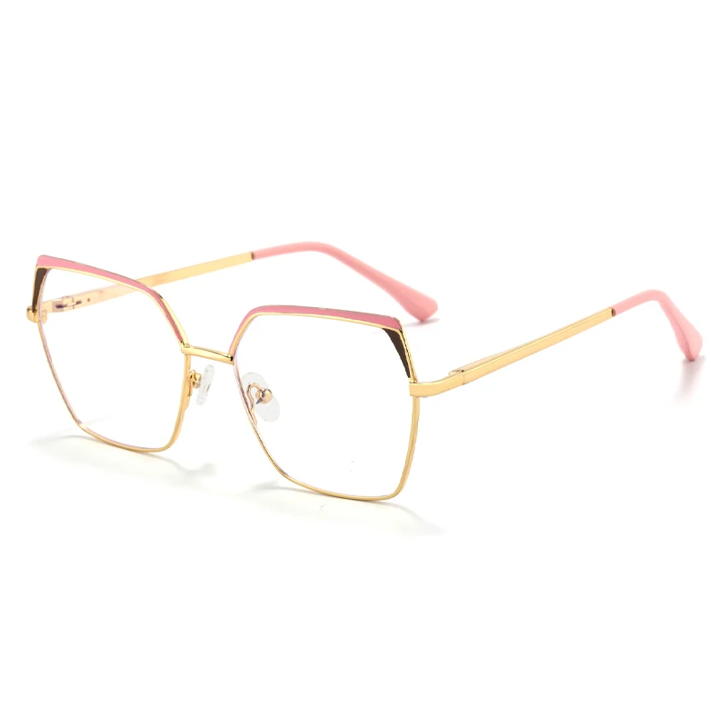 2024 Custom Logo Oversized Glasses Eyewear Manufacturer Metal Frame Optical Square Glasses Anti Blue Light Eyeglasses Frames